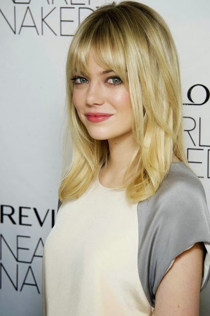 medium length hair cut with layers texture and bangs}