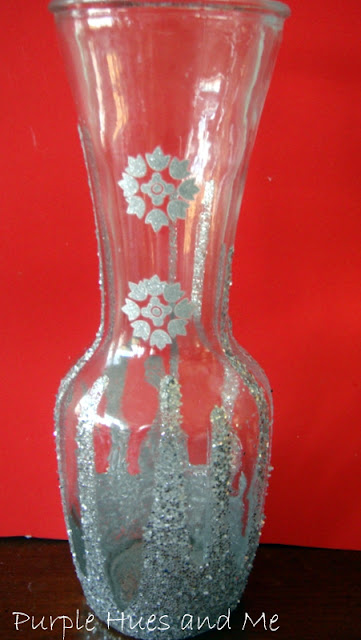 Sparkly vase idea with dollar tree