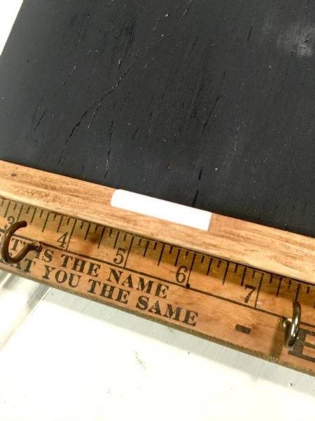 ruler and chalkboard cutting board makeover