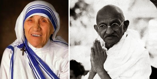Mother Teresa and Mahatma Gandhi