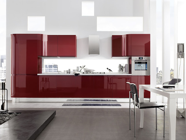 cocina roja aerre cucine cocina