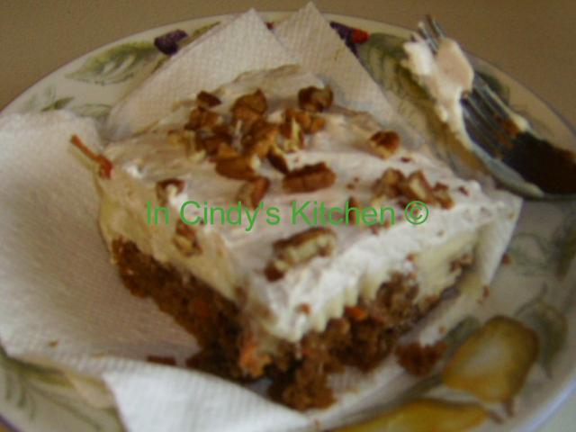 In Cindy S Kitchen Carrot Poke Cake With Cheesecake Filling