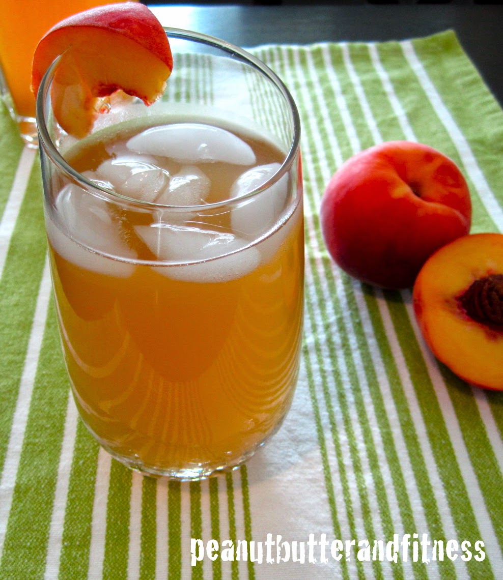 Peach Mango Iced Green Tea - Peanut Butter and Fitness