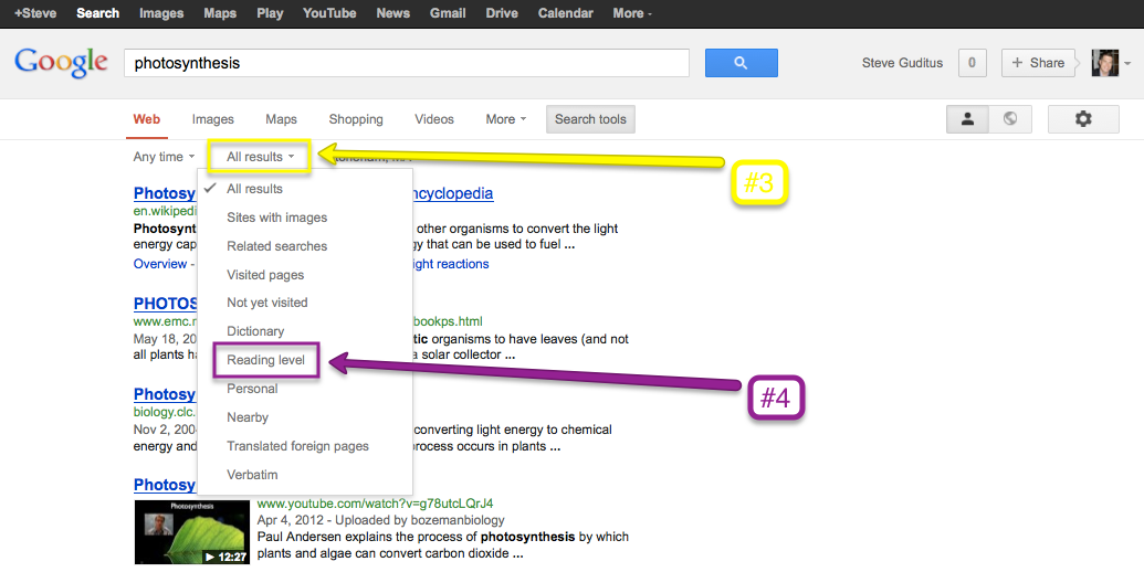 Using Google to Search for Content by Reading Level (Steve Guditus)