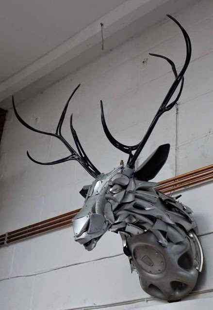 Attractive Animal Sculptures made out of old automobile parts and scrap metals | Amazing sculptures created by artists