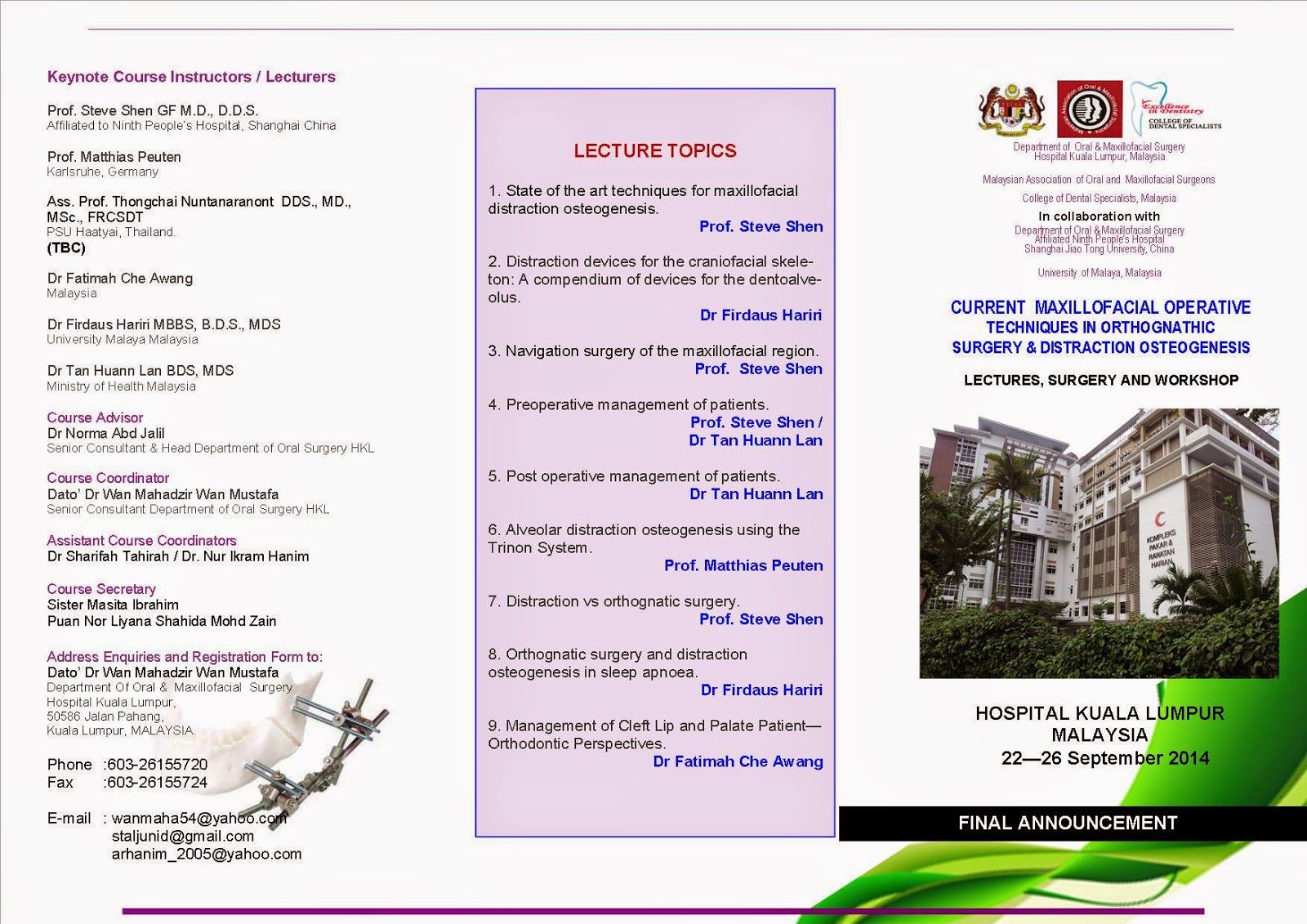 Oral Health Division Malaysia Specialty training for
