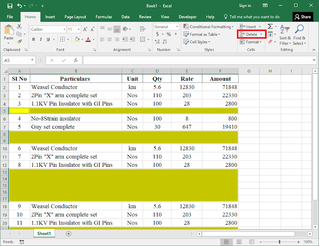MS Excel: Easiest Way to Delete All Blank Cells or Row, how to delete all blank cells in MS Excel, excel delete all blank cell, delete all blank row column, Microsoft Excel, shortcut key to delete all blank cells, excel 2007, excel 2010, excel 2016, delete all cell, remove all blank cells, delete blank cells in excel, excel sheet blank cell remove, new shortcut key of ms excel, select all blank cell, one click to delete all blank cells, delete all blank cells at once, 