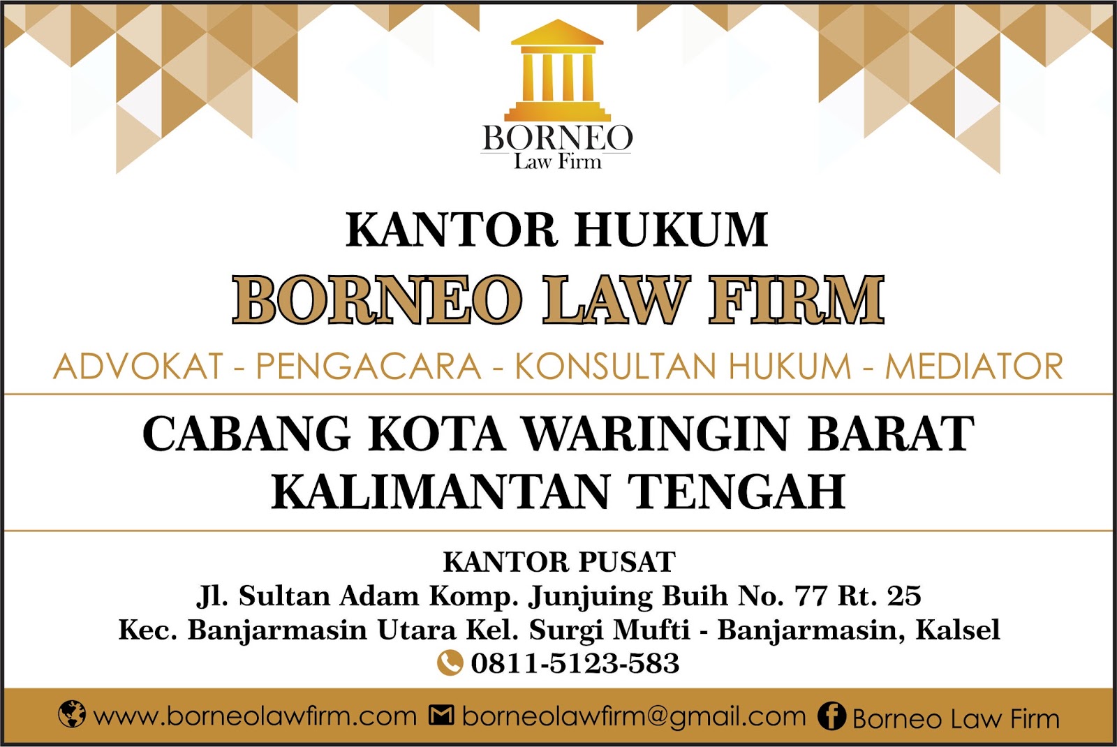 Plang Kantor Advokat Pendukung Ilmu