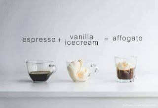 varian kopi espresso yang dicampur dengan vanilla ice cream