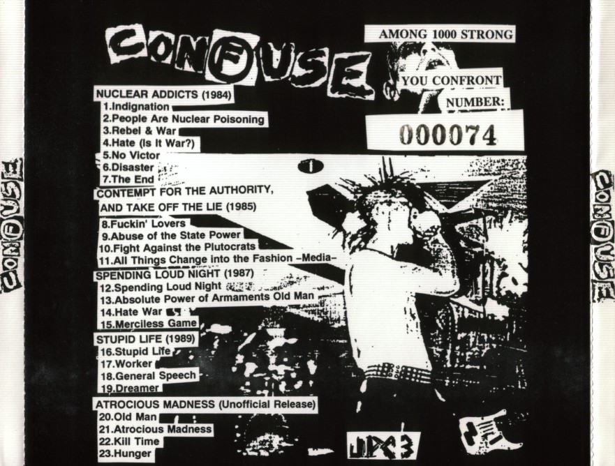 hardcore punk: CONFUSE - Discography - Bootleg CD (1995)