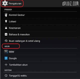 pengaturan akun android pengaturan akun android