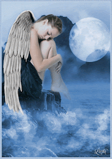 Imágenes de Ángeles animados gif mujer con alas y luna