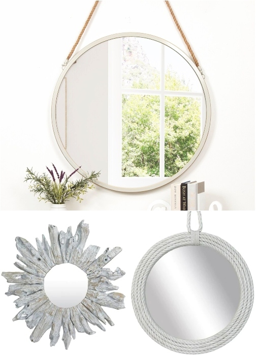 Coastal Beach Mirrors Roung