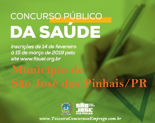 Prefeitura de São José dos Pinhais abre concurso com 31 vagas na Saúde Prefeitura de São José dos Pinhais abre concurso com 31 vagas na Saúde