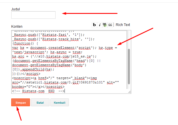 Cara Memasang Kode atau Script Pada Blogger Cara Memasang Kode atau Script Pada Blogger
