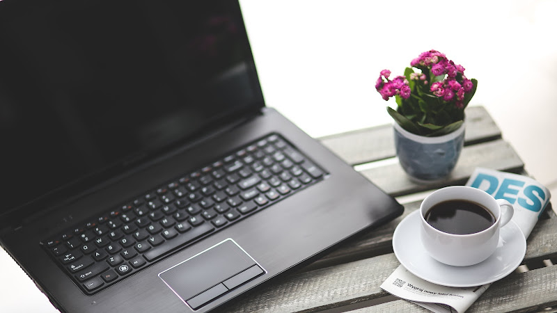 Computers Notebook and Coffee