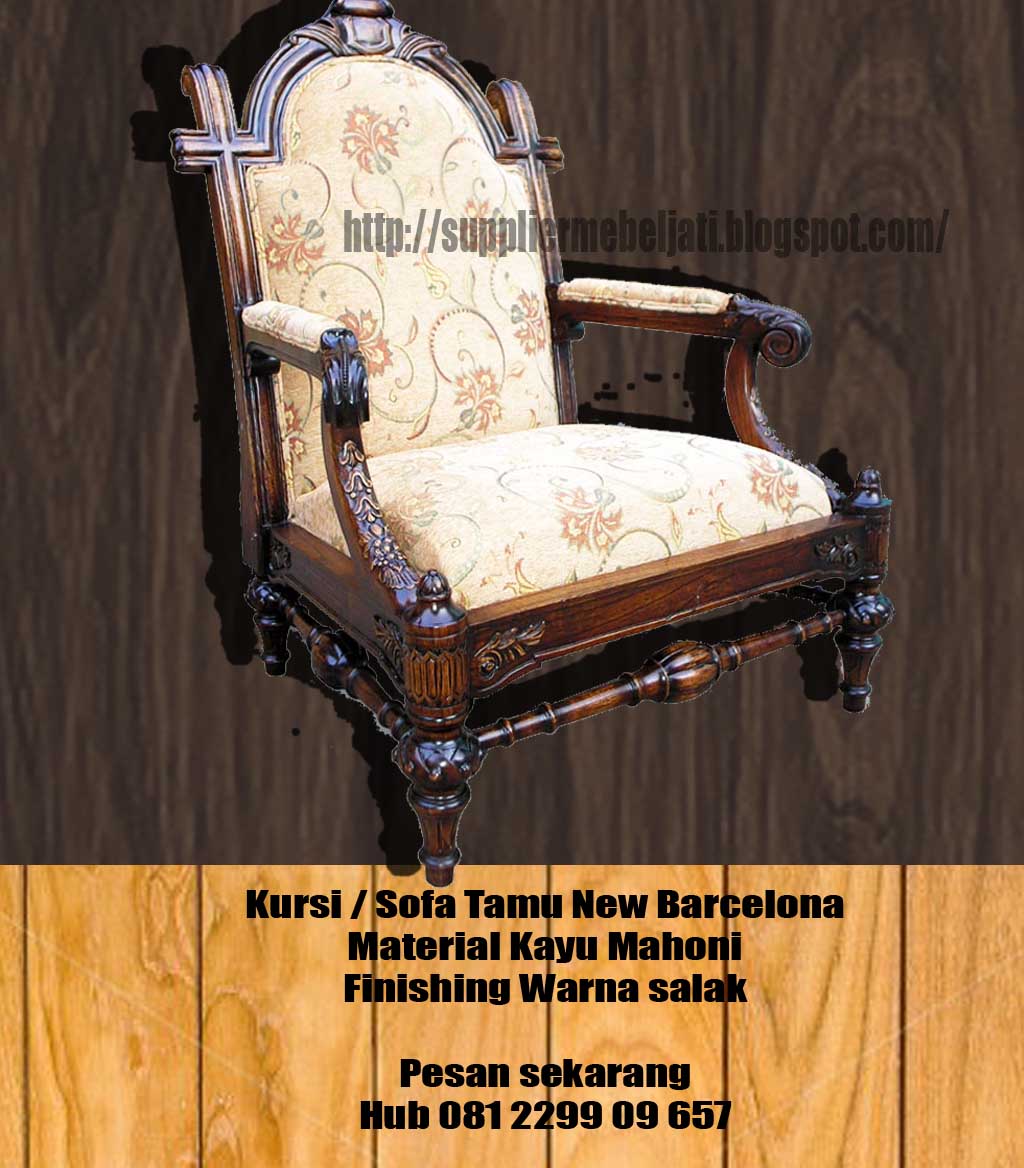 Jual teak furniture Indonesia Kursi  Sofa  Tamu  Barcelona Baru 