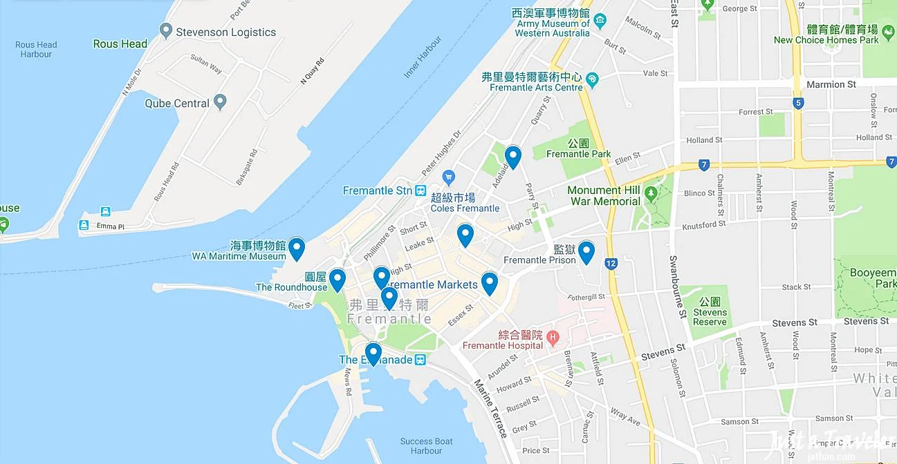 伯斯-推薦-景點-費里曼圖-Fremantle-觀光-地圖-Map-自由行-交通-必去-必玩-美食-旅遊-行程-一日遊-遊記