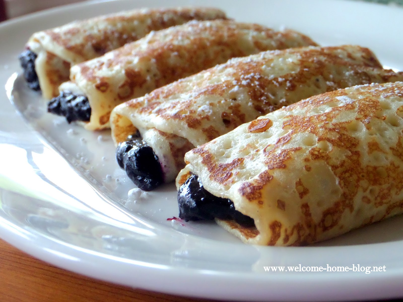Welcome Home Blog: Vanilla Crepes with Warm Blueberry Compote