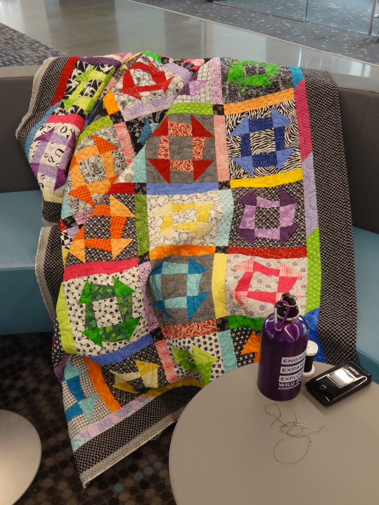 Inch by Inch Quilting Wonky Churn Dash quilt