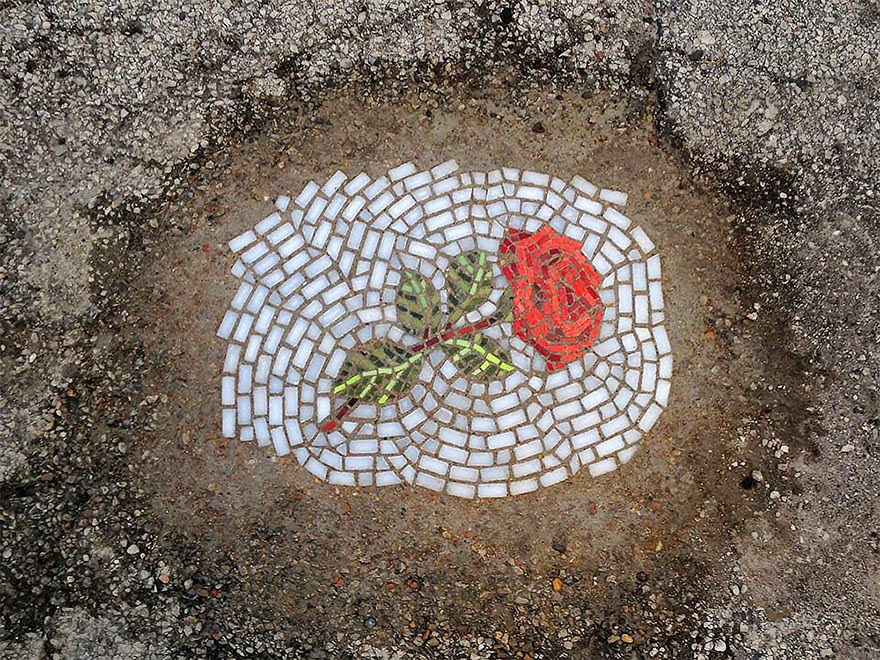 mosaic flowers potholes chicago art mosaic flowers potholes chicago art