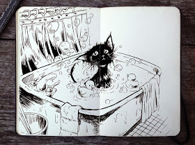 16-Bath-Day-Gabriel-Picolo-365-Days-of-Doodles-end-of-2014-www-designstack-co