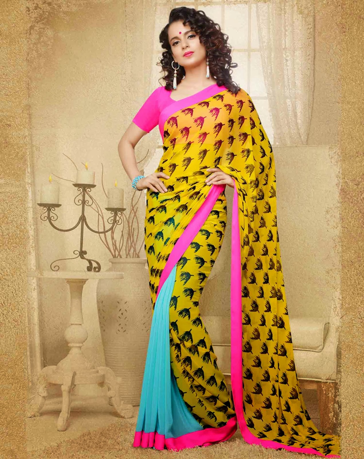 hot actress : kangana ranaut hot saree