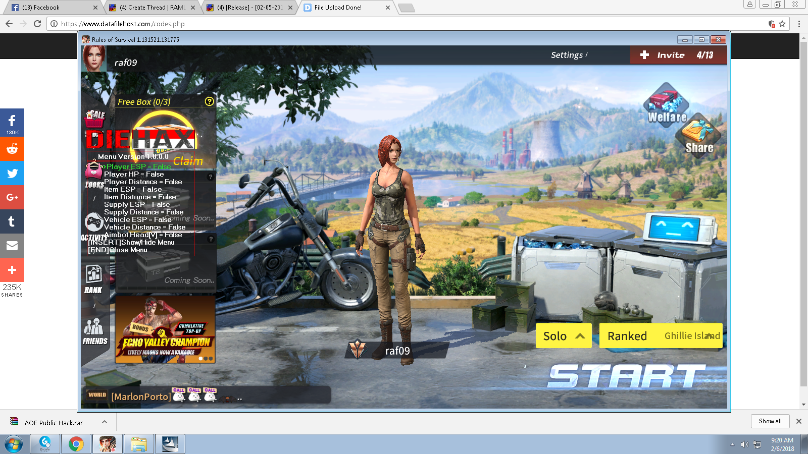 Rules of Survival ROS Public Hack - Blu Networks