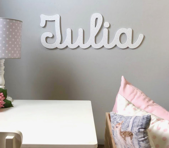 NOMBRE DECORACION INFANTIL nombre de niña JULIA para pegar en la pared , decoración infantil