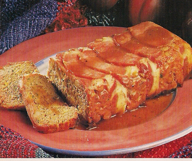 MICROWAVE COOKING Quick & easy to make BACON AND BEEF LOAF WITH PLUM SAUCE