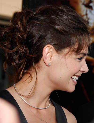 katie holmes knotted updo hairstyle
