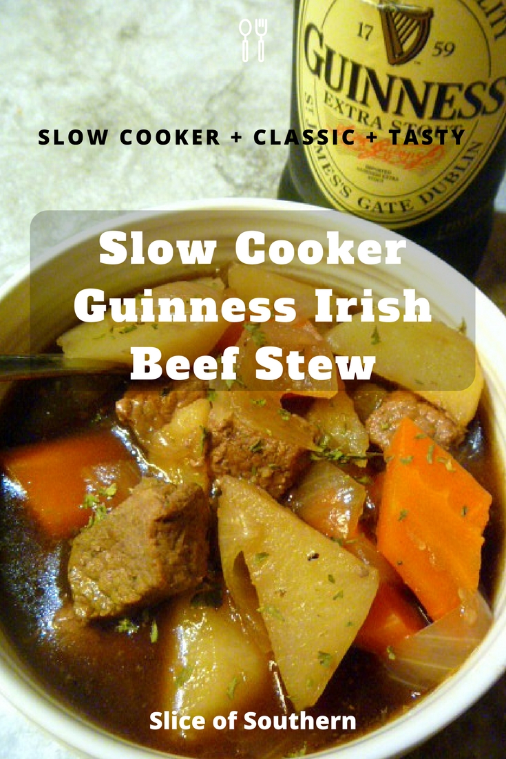 Slice of Southern Slow Cooker Guinness Irish Beef Stew