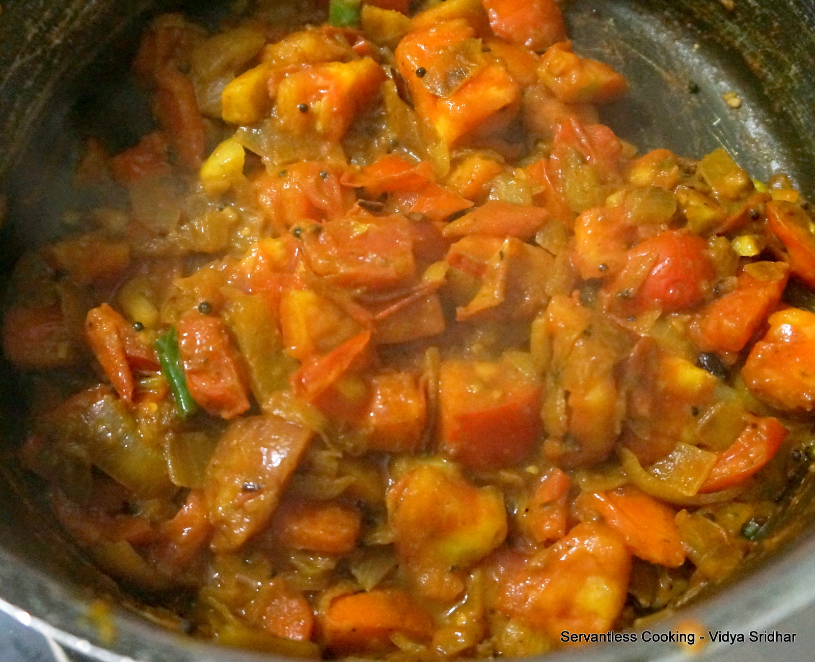 Servantless cooking Chole Masala (Spicy Garbanzo beans)