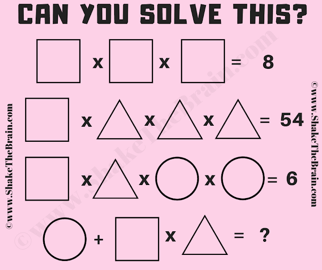 Math Brain Teaser with an Answer | Pictorial Algebra Problem