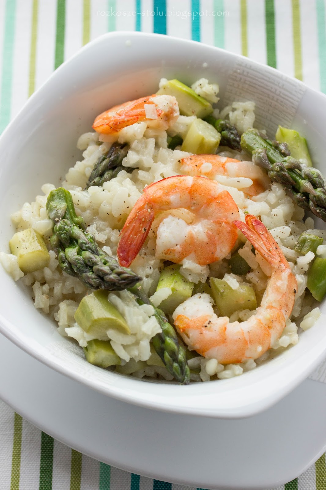rozkosze stolu jubileuszowy post i risotto ze szparagami i krewetkami