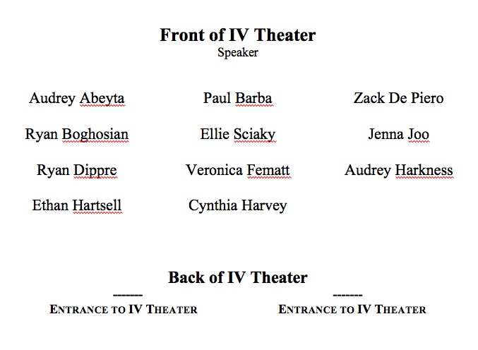 INT 95 - The Modern Research University : IV Theater Seating Chart