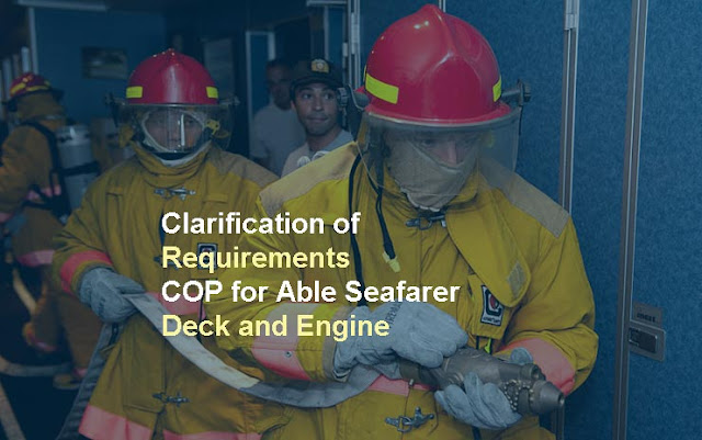 Certificate of Proficiency (COP) for Able Seafarers - AB, Bosun, Oiler/Motorman Clarified by MARINA STCW Advisory No. 2016-14