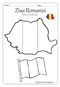 Loosen Spokesman Painting Fise de lucru - gradinita: Harta Romaniei - Imagini de colorat pentru 1  Decembrie