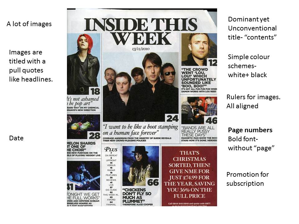 AS Media Studies Foundation Portfolio: Contents page analysis