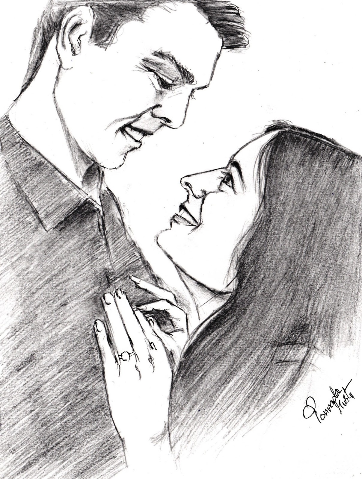 Sketches and Drawings : The lovers - Pencil sketch
