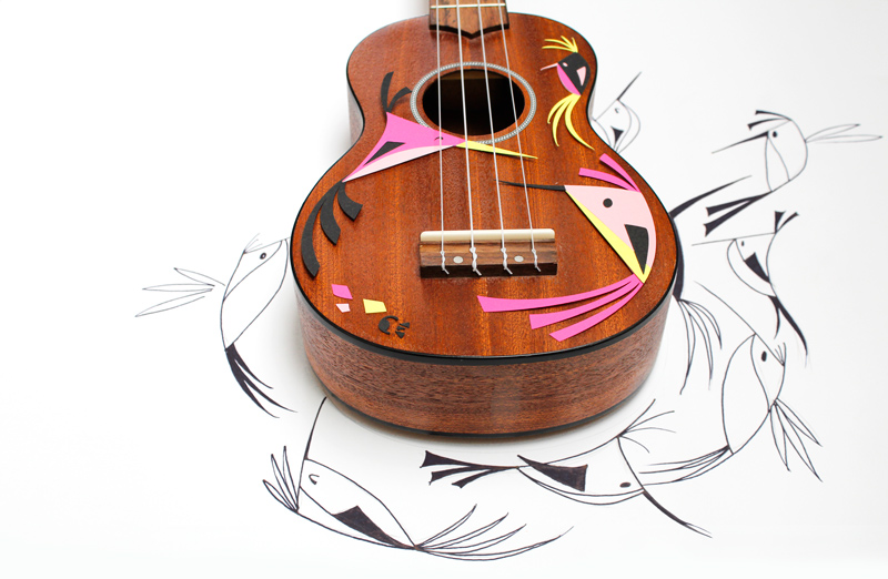 ukulele customisé par Camille Epplin