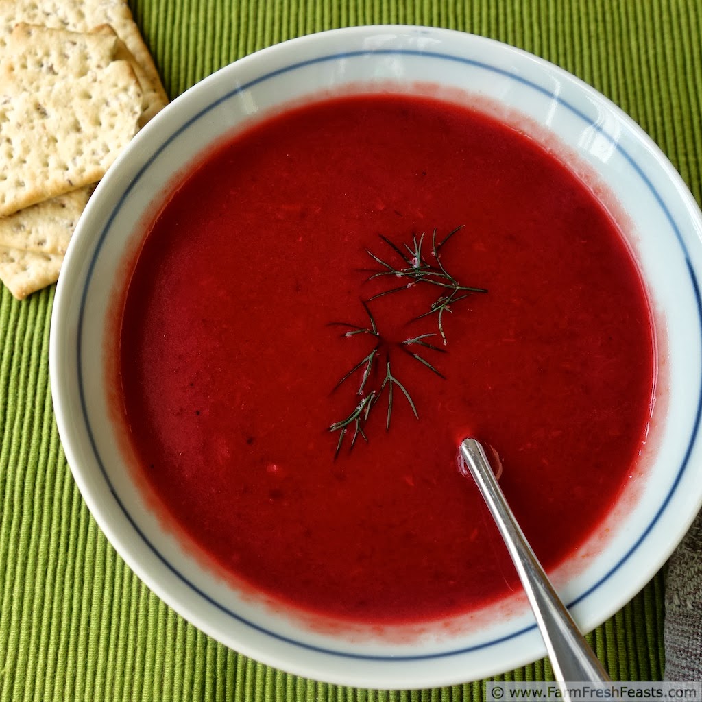 Beet Soup with Cheese Balls recipe