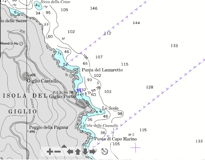 Costa Concordia Grounding Nautical Chart