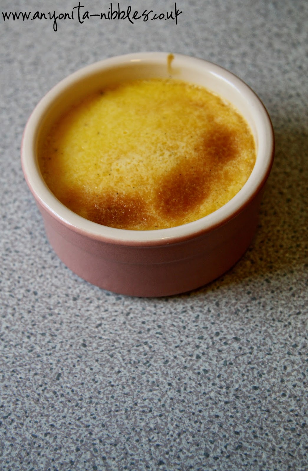 Bake the crème brûlée for 40 minutes and then chill for 2 hours. From Anyonita Nibbles