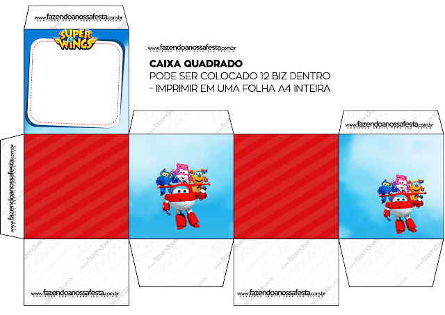Super Wings: Cajas para Imprimir Gratis.