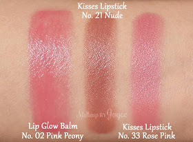 Burberry Kisses Lipstick in 21 Nude 33 Rose Pink Hydrating Lip Colour Swatches