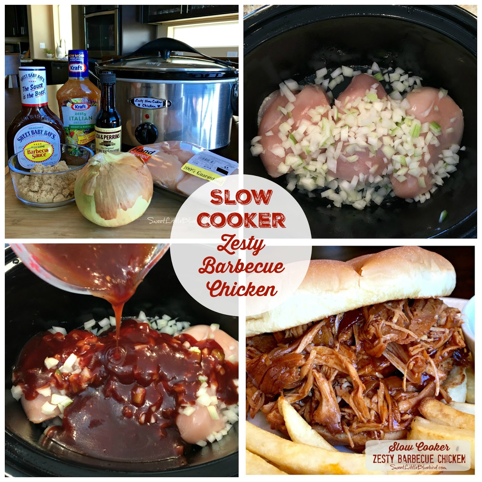 Slow Cooker Zesty Barbecue Chicken Sweet Little Bluebird