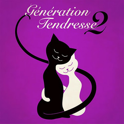 Génération Tendresse part 2 - music cover with illustration of two cute cats in a hug