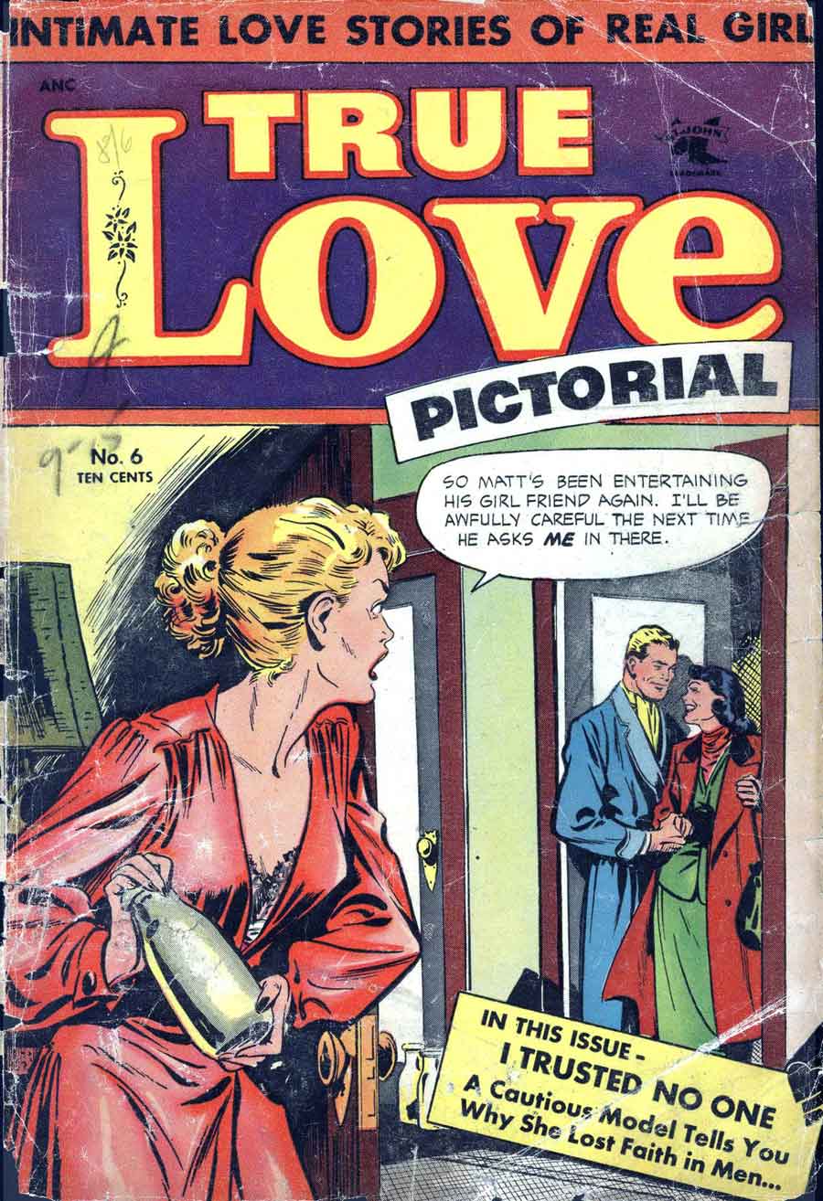 Matt Baker golden age 1950s romance comic book cover - True Love Pictorial #6