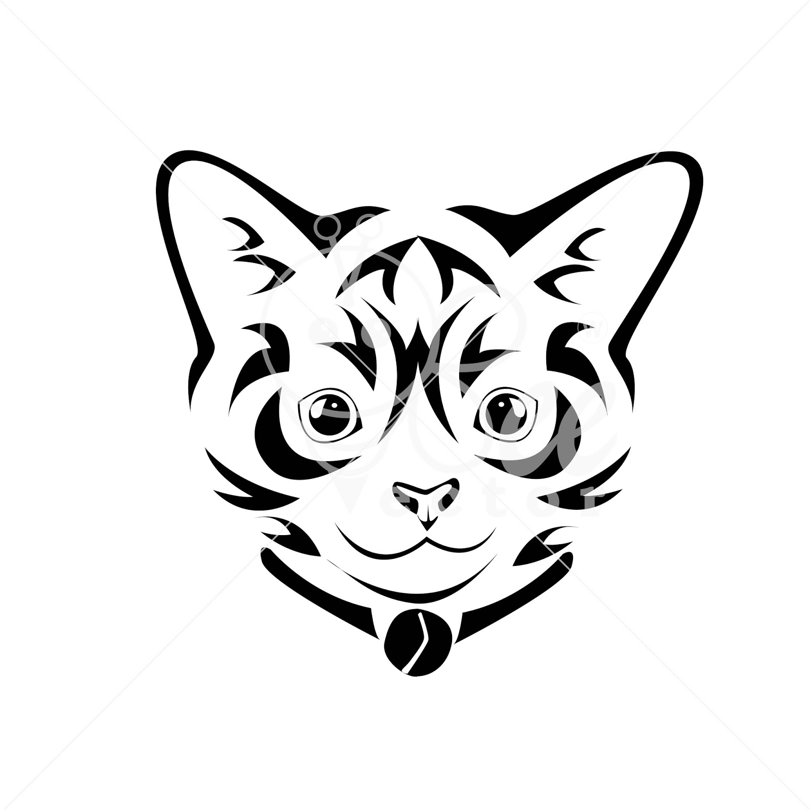 Gambar Ilustrasi Kepala Kucing Iluszi